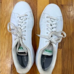 Adidas Men's White and Green Sneakers